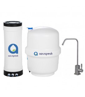 Aquapeak zuiver water filter met 6 liter voorraadvat en RVS eenweg waterkraan